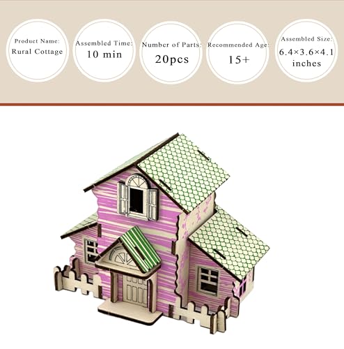 Log Cabin Mini House 3D Wooden Puzzle Model - color: Little House