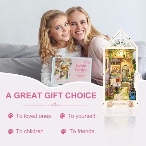 3D Book Nook Flower House Kit DIY Wooden Puzzle- Sylvia Garden - color: Sylvia Garden
