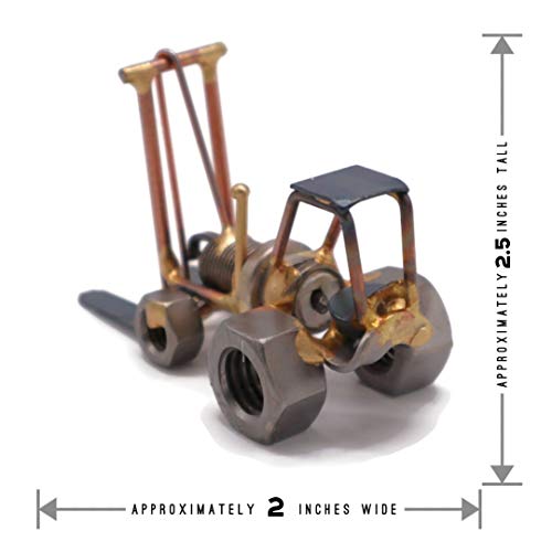 Forklift Collectible Handmade Metal Art Figurine, Desk Accessories, Trophy, Boss Gift, Home Office Décor, Construction Worker Gift - style: Forklift
