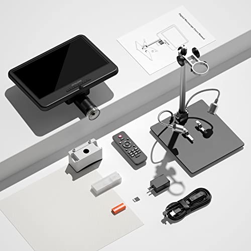 JL210 10.1'' Digital Microscope Full View Silver Coin Magnifier for Adults - size: JL210-12.6" Metal Stand