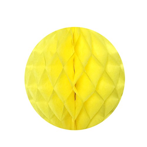 Wrapables 8" Set of 4 Tissue Honeycomb Ball Party Decorations for Weddings, Birthday Parties, Baby Showers, and Nursery Décor, Yellow - color: Yellow, Set of 4