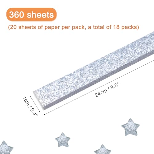 MECCANIXITY 360 Sheets Origami Paper Glitter Stars Papers Light Blue Fold Paper for Beginner Arts Crafts Projects,0.4 x 9.5 Inch - color: Light Blue, size: 0.4 x 9.5 Inch