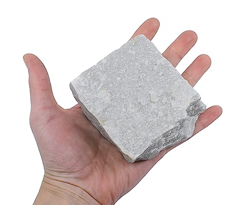 White Quartzite, Metamorphic Rock Specimen - Hand Sample - Approx. 3" - Geologist Selected & Hand Processed - Great for Science Classrooms - Eisco Labs