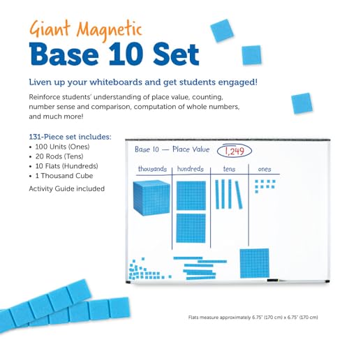 Learning Resources Giant Magnetic Base Ten Set - style: Magnetic Base Ten (Whiteboard)