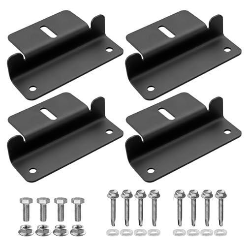 Anbte 4PCS Solar Panel Z Brackets for RV Roof, Solar Mounting Bracket,Black - color: Black (4PCS)