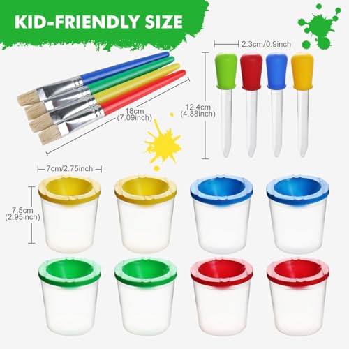 Toddler Paint Brushes Paint Cups with Lids Droppers for Kids - style: Kids painting set