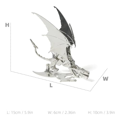 Mechanical Ice Dragon 3D Metal Puzzle 3D Metal Model Kits DIY Mechanical Fine Assembly Model Suitable for Adults and Teenagers, Enhance Hands-on Ability, Creative Decorations - color: 09.ice Dragon