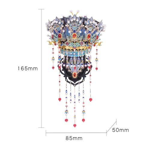 MU 3D Metal Puzzle Tiara Crown Fridge Magnets Inlaid Greenstone Models Kits Building 3D Wooden Puzzles, DIY Refrigerator Magnet Craft Work Miniature Building, Birthday Gifts Home Office Room Decor - color: Diancui Crown