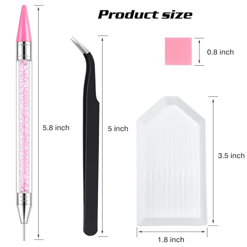 Rhinestone Picker Tool, 2 Bedazzling Pen, 6 Extra Wax Tips&Tweezer