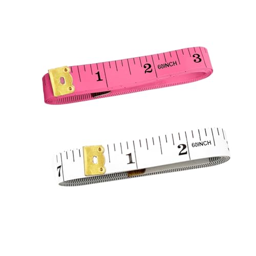 60 Inch Tape Measure Soft Measuring Tape for Body Fabric Sewing - color: Rose Red & White