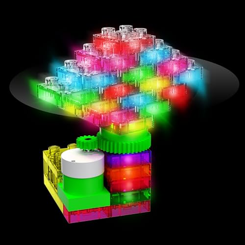 E-Blox Building Blocks STEM Circuit Kit, Build Your Own Lights ‘N Motion, Light & Rotating Capabilities, Infinite Science Creations, Birthday Gift, Boys, Girls, 5+