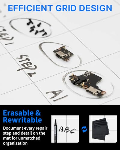 Large Size Magnetic Project Mat SHOWPIN Small Parts Work Mat with A Board Marker - Preventing The Small Screws from Getting Lost and Unorganized (9.8x11.8 inches) - size: 10"W x 11.8"H