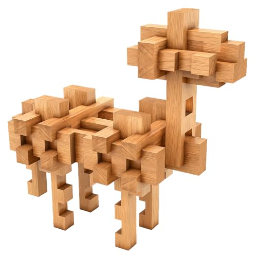 Toy Camel STEM Wooden Building Blocks - 15+ Shapes, 3D Puzzle, Brain Games, Educational Toys Gift for Kids and Classroom, Montessori STEM Toys for Ages 5+ and Teens-37 Pcs - style: Toy Camel