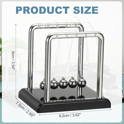 PATIKIL Newtons Cradle, Newton's Cradle Pendulum 5 Balance Balls Desk Toys Gravity Ball Cool Funny for Physics Toys Adults Science Men Office Desk Decor Home Gift, Black, S - color: Black, size: Small
