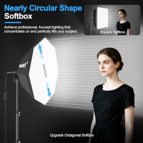 EMART Softbox Photography Lighting Kit 2Pack 50W LED 20"x20" Pull Soft Box - color: 50W (3000-6000K), size: 20"X20"-2 Pack