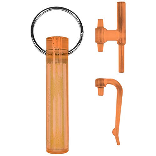 GEAR AID Ni Glo 2” UV Rechargeable Glowing Keychain – Multi-Purpose Glow-in-the-Dark Accessory for Camping - color: Orange, size: 2 Pack