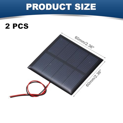 MECCANIXITY 2Pcs 2V 0.32W 160mA Mini Solar Panels with Cable - style: 2V 0.32W 160mA