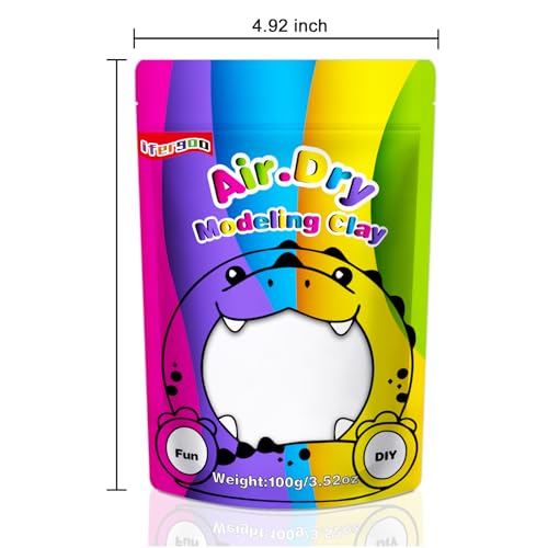 ifergoo 100g White Air Dry Clay, 3.5oz DIY Creative Modeling Clay for Kids - color: White/100g