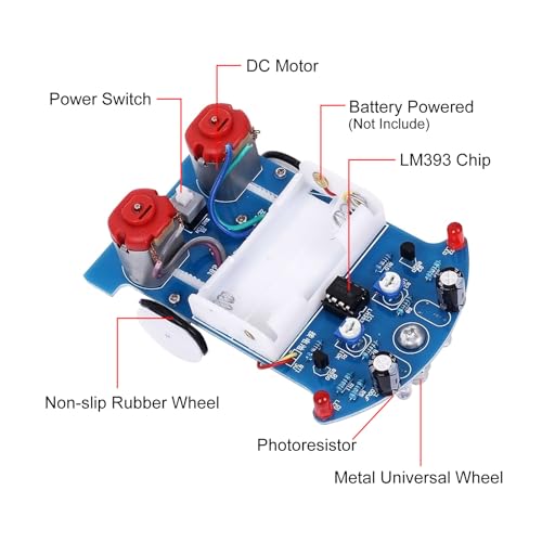 DIY Electronic Kit Car Automatic Induction Intelligent Tracking Line Car Patrol Smart Robot Practice Kits Fun Experiment Teaching Practice Circuit Board - color: D2-4