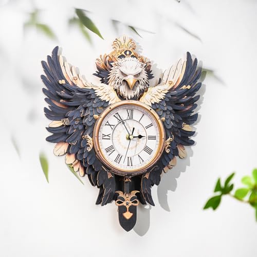 KAAYEE 3D Puzzles for Adults Eagle Clock Bird Wooden Puzzle DIY Craft - color: Eagle Clock
