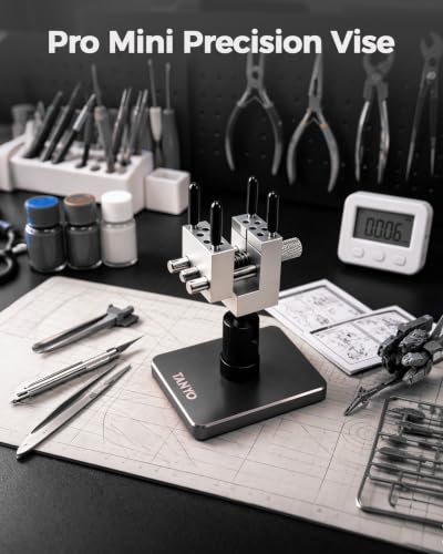 TANYO Mini Bench Vise, Precision 360° Rotating, Table Top Hobby Clamp,Black - color: Black