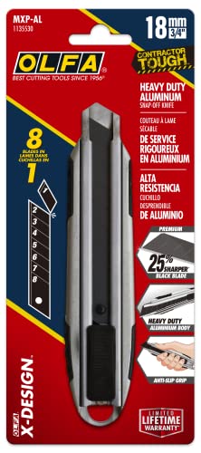 OLFA 18mm Heavy-Duty Utility Knife (MXP-AL) - Aluminum Handle, Auto-Lock - size: 18 millimeters, style: Auto-Lock