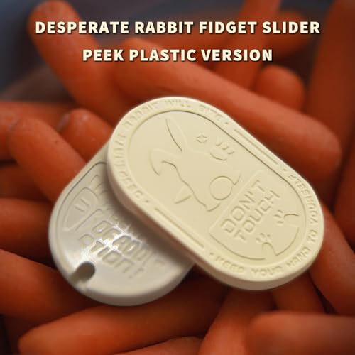 Desperate Rabbit Fidget Slider, Metal Fidget Toys Adults Haptic Coin Infinite Rotation Push, EDC Fidget Toys Sensory Toy Executive Desk Toy for Keep Focus & Stress Relief (Peek White) - color: Peek White