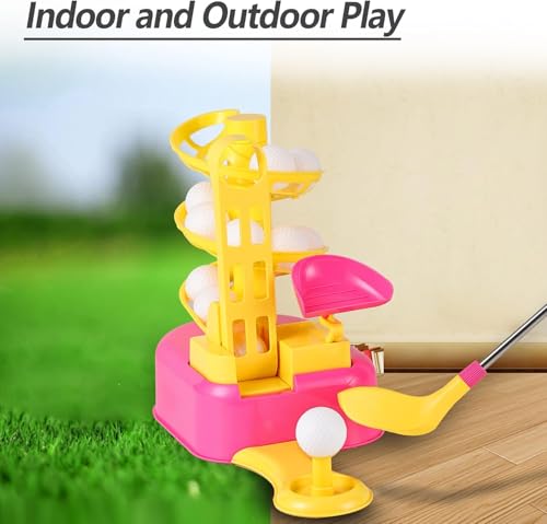 iPlay, iLearn Girl Pink Golf Toy Set, Toddler Kid Outdoor Sport Toy Age 3-5 - color: Pink