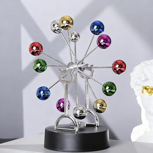 Perpetual Motion Machine Ferris Wheel Balance Desk Toy Electronic Perpetual Motion Desk Toy Home Decoration USB Battery Dual Use Ferris Wheel Balance Toy Tabletop Decorative Ornaments