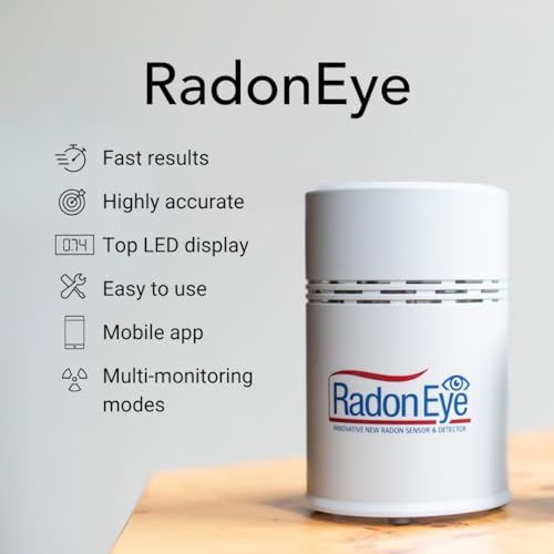 Ecosense Continuous Home Radon Detector, OLED Display, Bluetooth, RD200