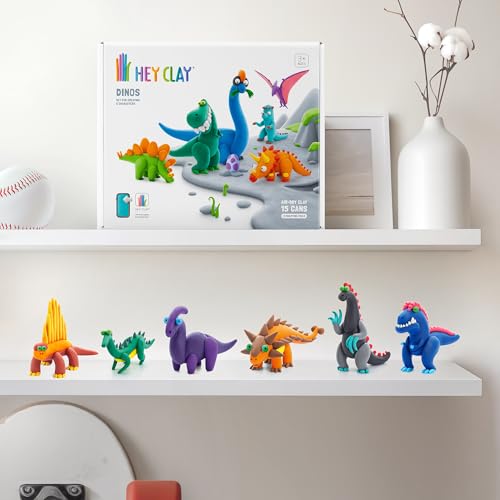 HEY CLAY Mega Dinos Modeling Air Dry Clay for Kids 4-8 Art & Craft Kit Gift - color: Mega Dinos