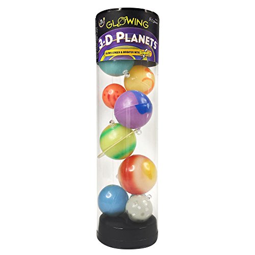 Glow in the Dark 3D Planets Tube, Solar System Décor Kit, Ages 5+