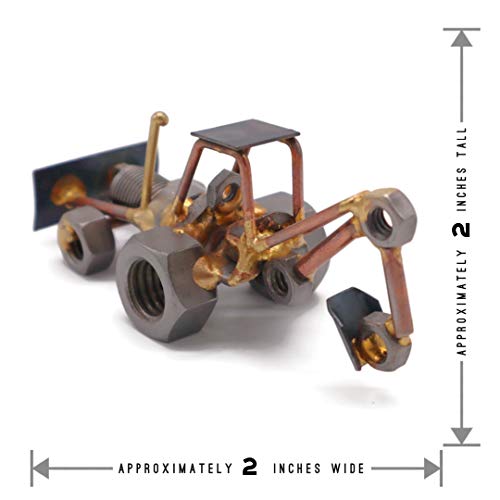 Backhoe Collectible Handmade Metal Art Figurine, Desk Accessories, Trophy, Boss Gift, Home Office Décor, Construction Worker Gift - style: Backhoe
