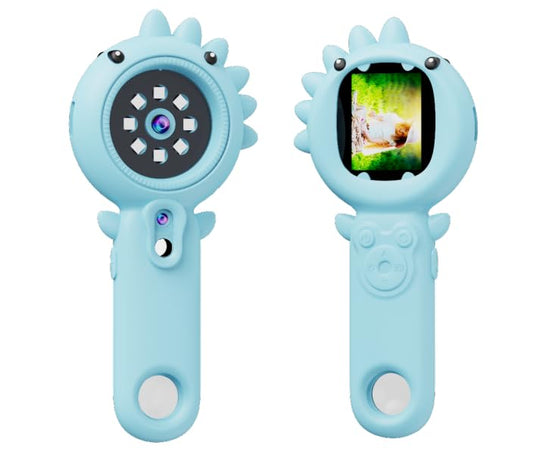 PHNIXGAM Kids Microscope Camera, 500X Handheld 2" IPS Screen, Blue Dinosaur - color: Blue Dinosaur