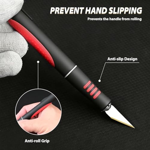 EHDIS Hobby Knife Sets Upgrade Craft Knife Kit,Craft Cutting Tools,Vinyl Wrap Tool Kit,Wallpaper Tool,Craft Tool for Architecture Modeling,Scrapbook,Art Cutting,Repairing,Window Tinting,Car Wrapping