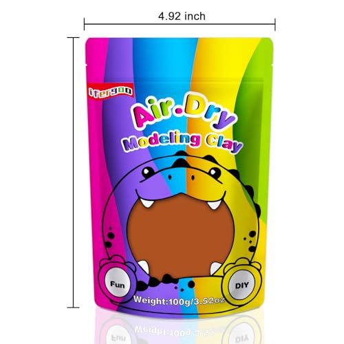 ifergoo 100g Brown Air Dry Clay, 3.5oz DIY Creative Modeling Clay for Kids - color: Brown/100g
