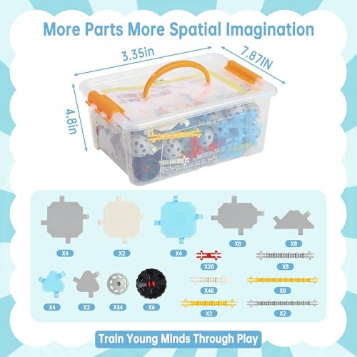 160PCS STEM Building Toys 360° Connectors for Kids 3-12 Grey - color: Grey