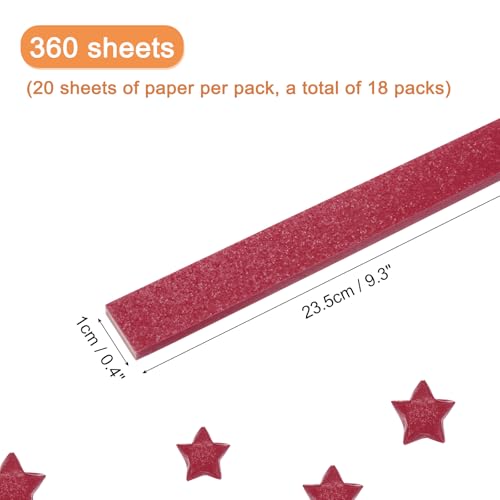 MECCANIXITY 360 Sheets Origami Paper Glitter Stars Papers Dark Red Fold Paper for Beginner Arts Crafts Projects,0.4 x 9.3 Inch - color: Dark Red, size: 0.4 x 9.3 Inch