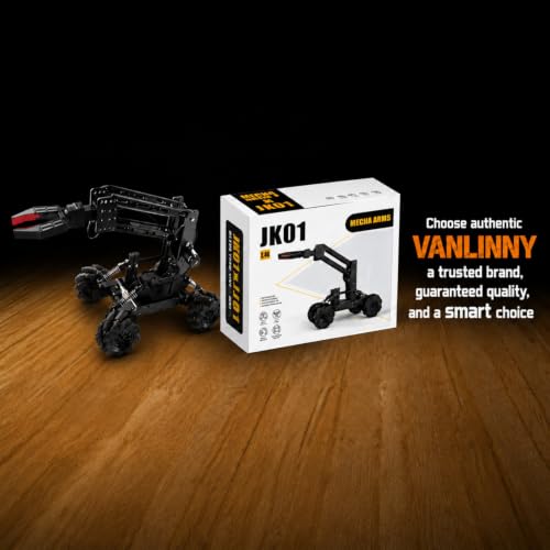 VANLINNY Robotic Arm Kits, DIY Educational Building Set with 4 DOF, Remote Control Toy Set for Boys and Girls 8-14, Science Entry-Level for School STEM Project, Birthday Xmas Gift for Kids Adults