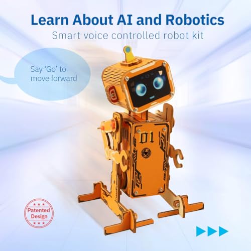 STEM Robotics Kit for Kids 8-12, DIY Voice-Control Interactive Robot Building Science Kit for Kids Age 8-12, for Science & Tech Enthusiasts