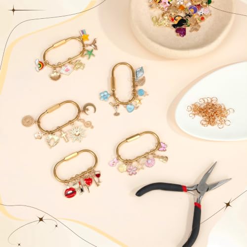 Sureio 210 Pcs Gold Brass Carabiner Set DIY Bag Making Hardware Kit - style: Charms