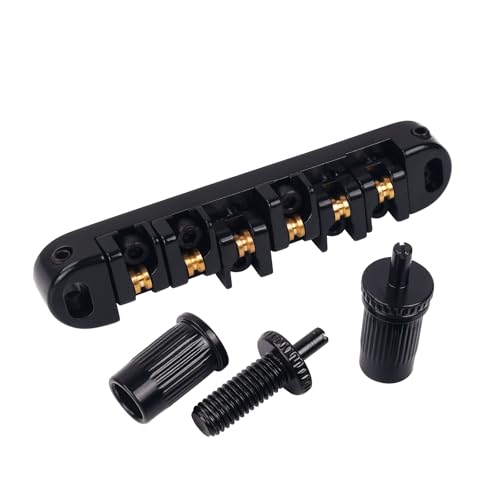 Banworks Electric Guitar Locking Tune-O-Matic Roller Saddle Bridge - color: Black