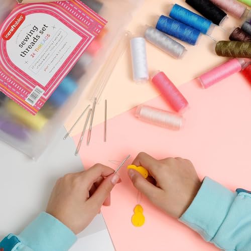Incraftables Sewing Thread Assortment (24 Pcs Set). Best Polyester Thread for Sewing Machine (360ft per Spool). All Purpose Kit for DIY Embroidery, Quilting & Hand Stitching - style: Sewing Threads