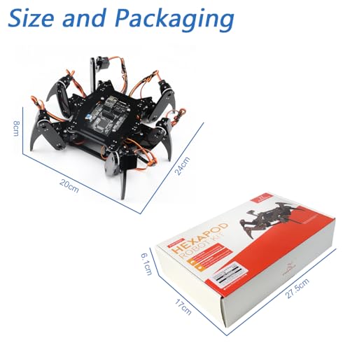Freenove Hexapod Robot Kit (Compatible with Arduino IDE), Walking Crawling Twisting, App Remote Control, Servo STEM Project - color: Without Remote
