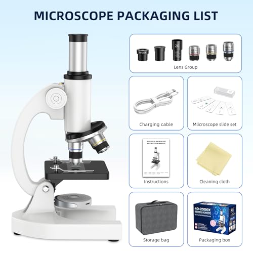 40-2000X Compound Microscope for Kids Adults Beginners