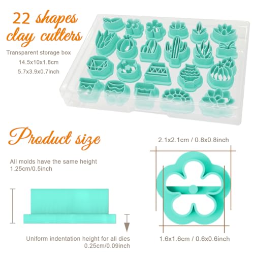 ORIGACH 22 PCS Potted Plants Polymer Clay Cutters Set - style: Potted Plants