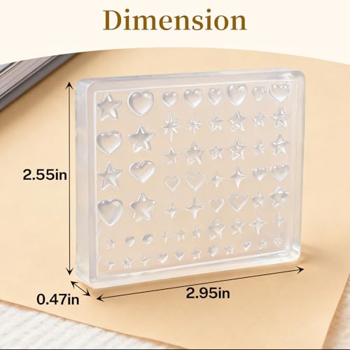 Cute Star & Heart Silicone Nail Molds Kit - 3D Charms for Gel/Acrylic