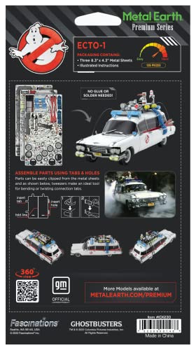 Metal Earth Fascinations Premium Series Ecto-1 Ghostbusters 3D Metal Model Kit