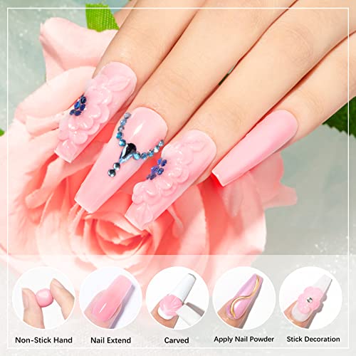Solid Builder Gel for Nail Extend Clear Pink Non-Stick Hand Sculpture Gel - color: Clear&Pink