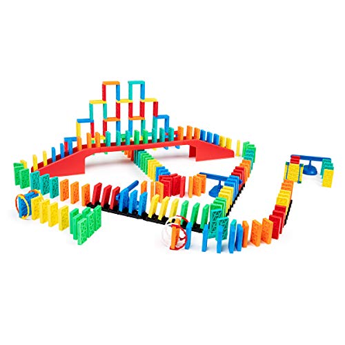 Bulk Dominoes Kinetic Domino Kit | Dominoes Set, STEM STEAM Small Toys, Family Games for Kids, Kids Toys and Games, Building, Toppling, Chain Reaction Sets (204pc) - style: Genius 204pc